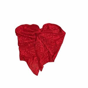 SHEIN Red Floral Crop Top